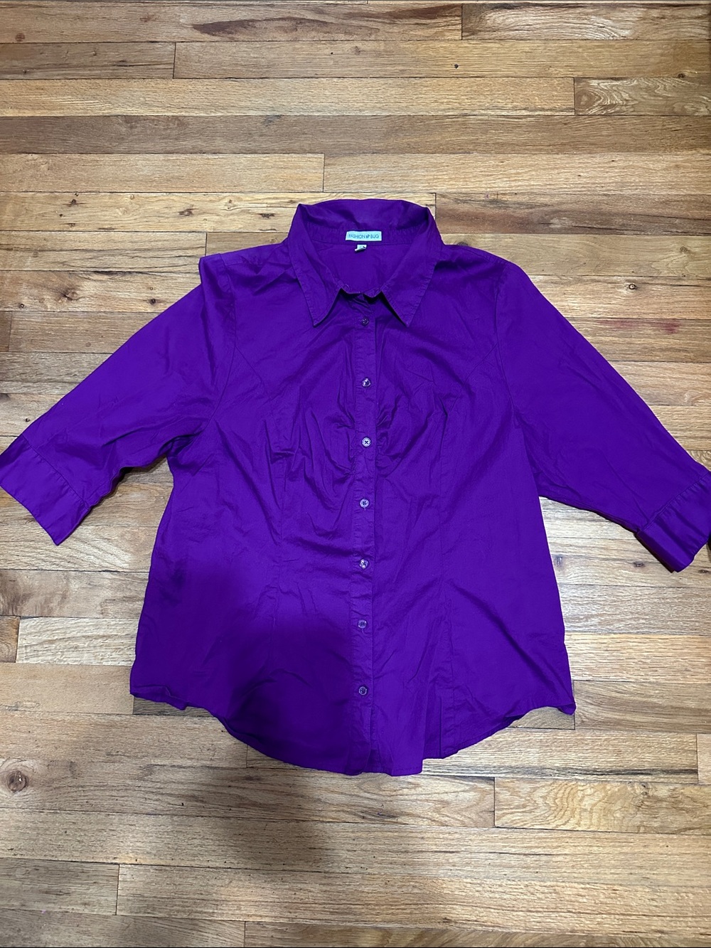Fashion Bug Deep Purple Button-Front Shirt